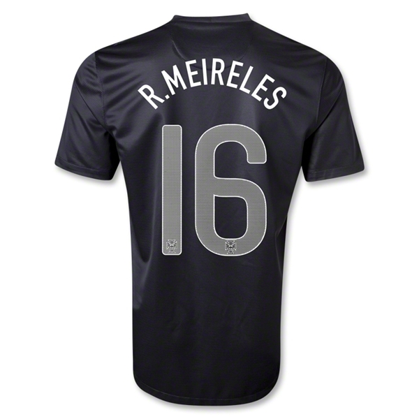 2013 Portugal 16 MEIRELES Away Black Shirt - Official Replica 4652