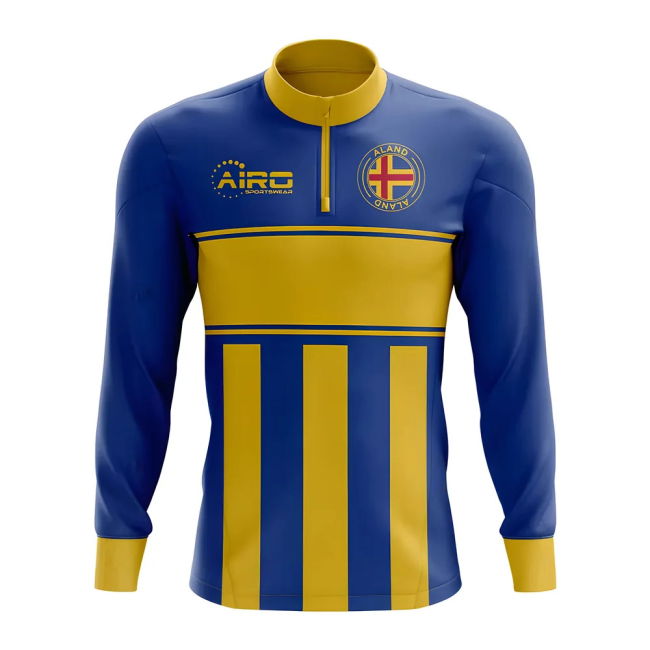 Player Aland Concept Football Half Zip Midlayer Top (Blue-Yellow)