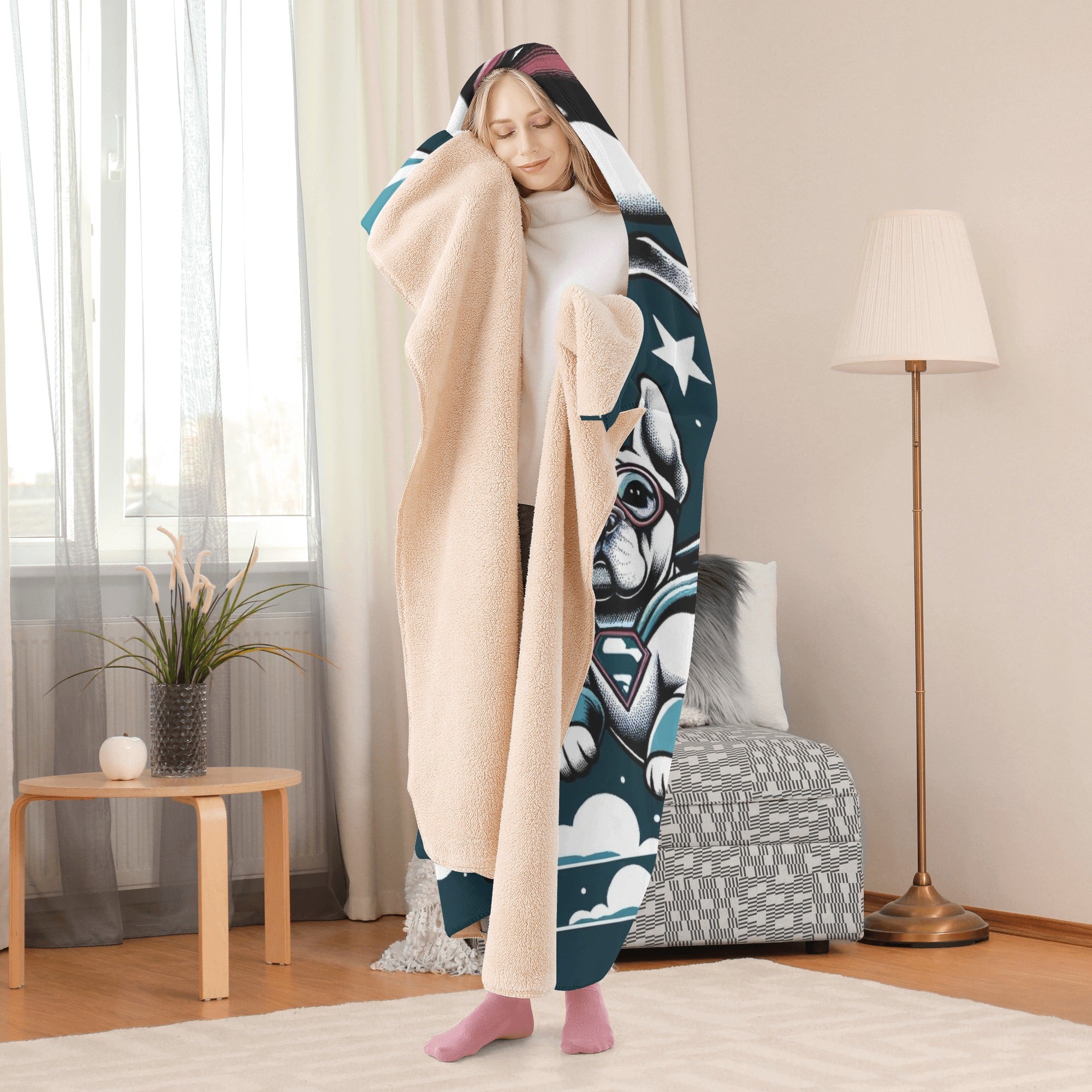 Harry - French Bulldog Themed Hooded Blanket For Frenchie Fans