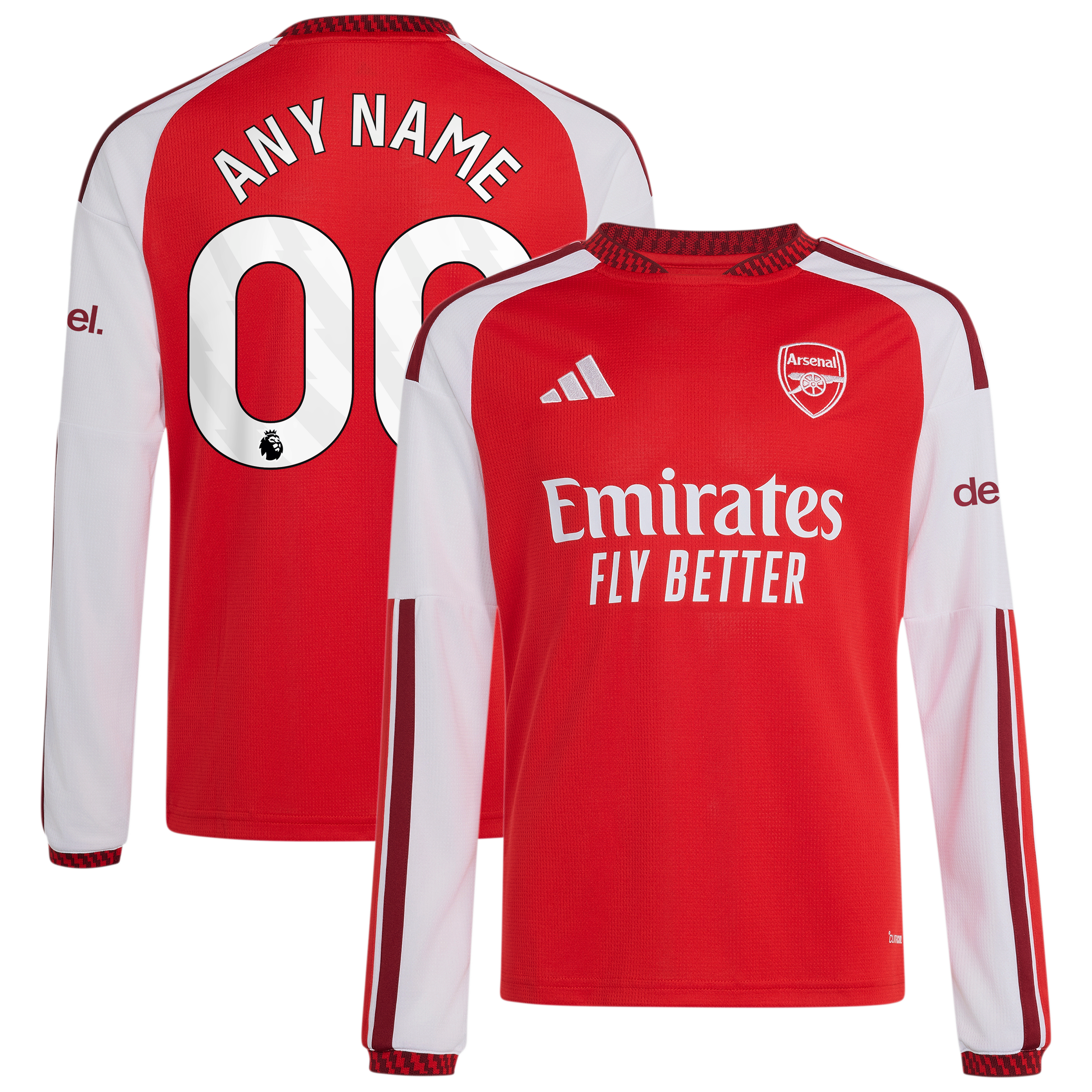 [SJH] Arsenal Youth 2026/27 Home Replica Custom Long Sleeve Jersey - Red