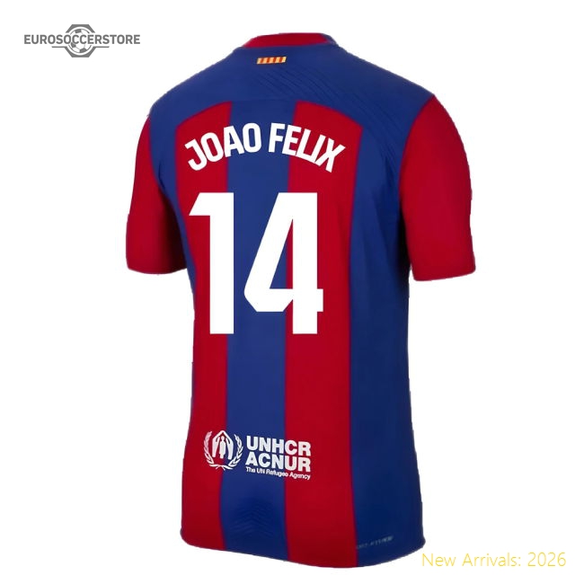 Top-Quality 2023-2024 Barcelona Authentic Home Shirt (Joao Felix 14)