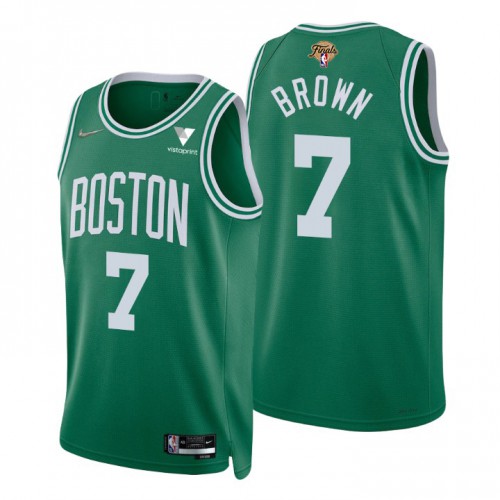 Boston Boston Celtics #7 Jaylen Brown Green Nike Youth 2022 NBA Finals 75th Anniversary Diamond Icon Edition Swingman Jersey Youth