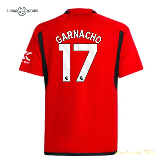 Non-toxic Man Utd Kids Garnacho Jersey 2023-2024 Easy-care