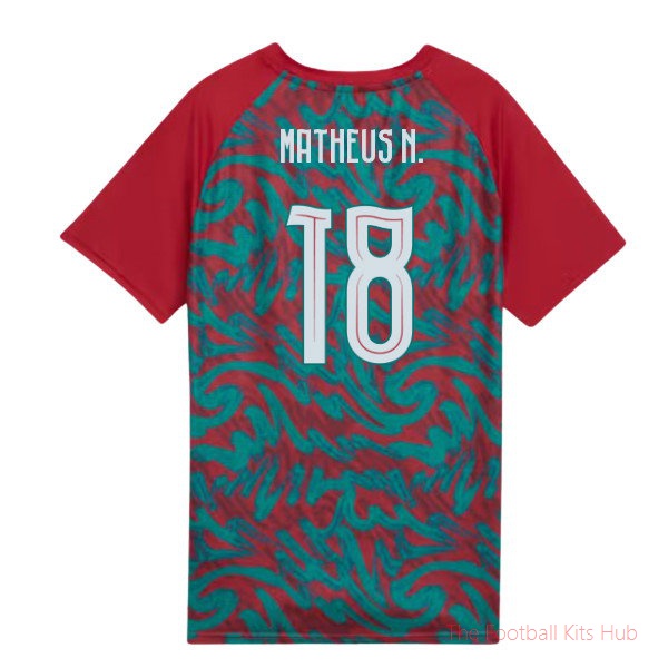 2026-2027 Portugal Warm Up Jersey (Red) - Kids (Matheus N. 18)