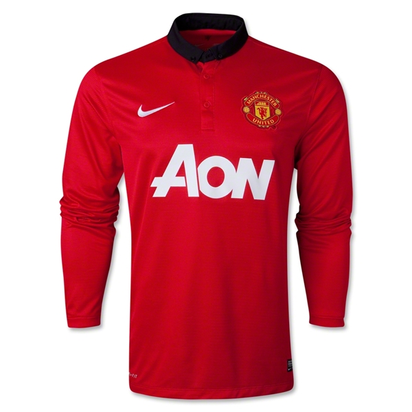Authentic Man Utd 13-14 Manchester United 33 BEBE Home Long Sleeve