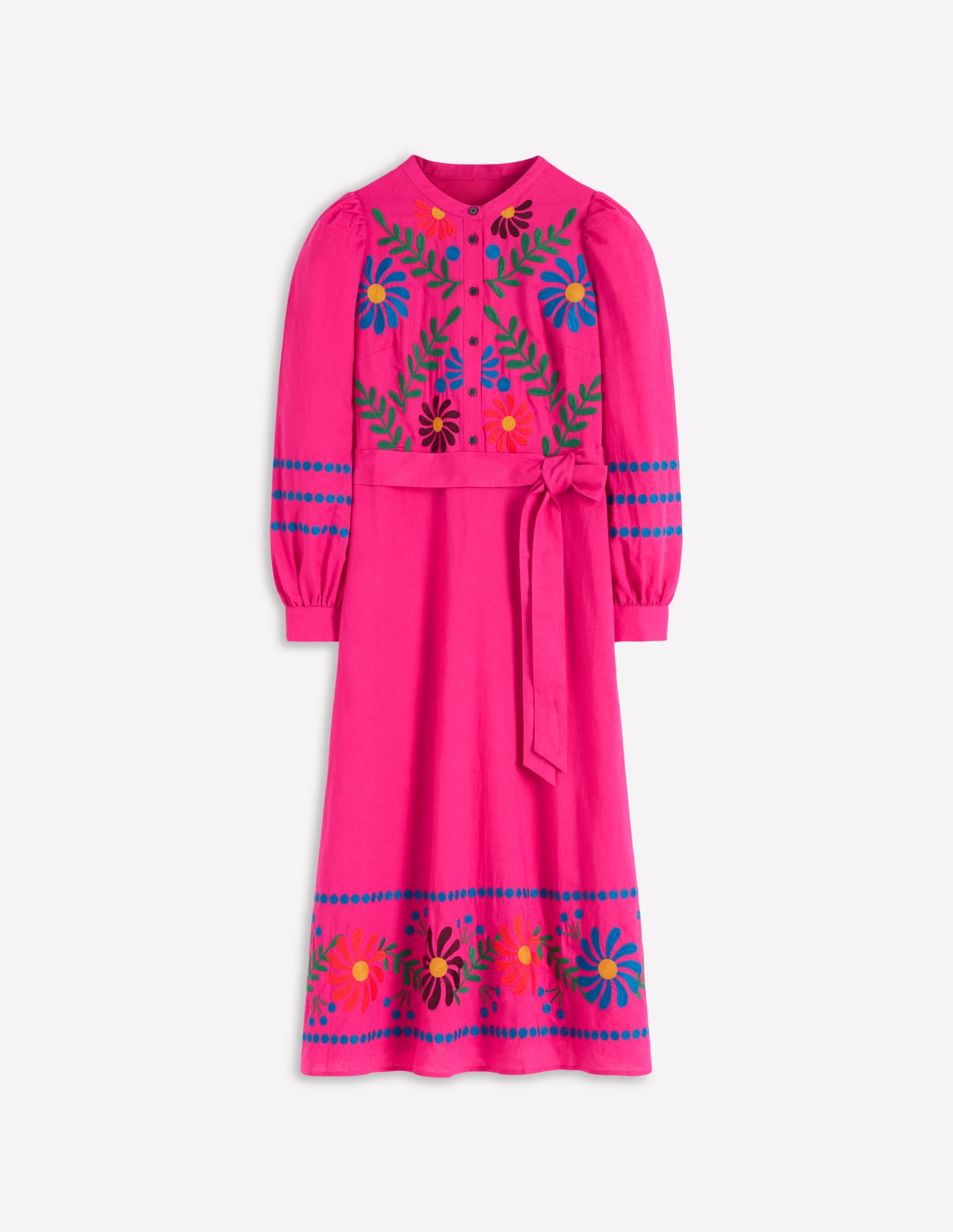 Ava Linen Blend Midi Dress
