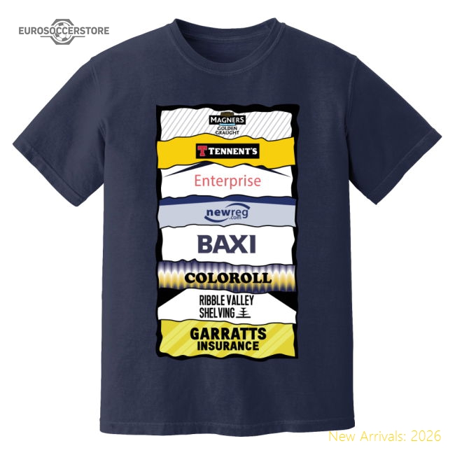 Preston Sponsor History T-Shirt Navy 2025-2026 Season Collection