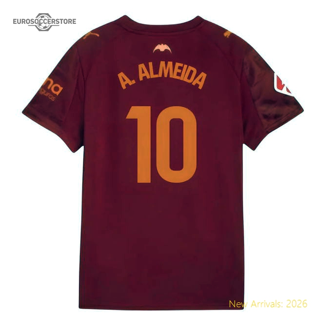 Luxury 2025-2026 Valencia Cf Road Jersey (a Almeida 10)
