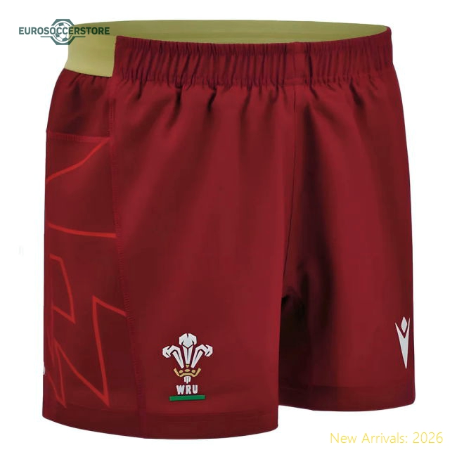 2024-2025 Wales Rugby Home Pathway Shorts (Red) - Kids