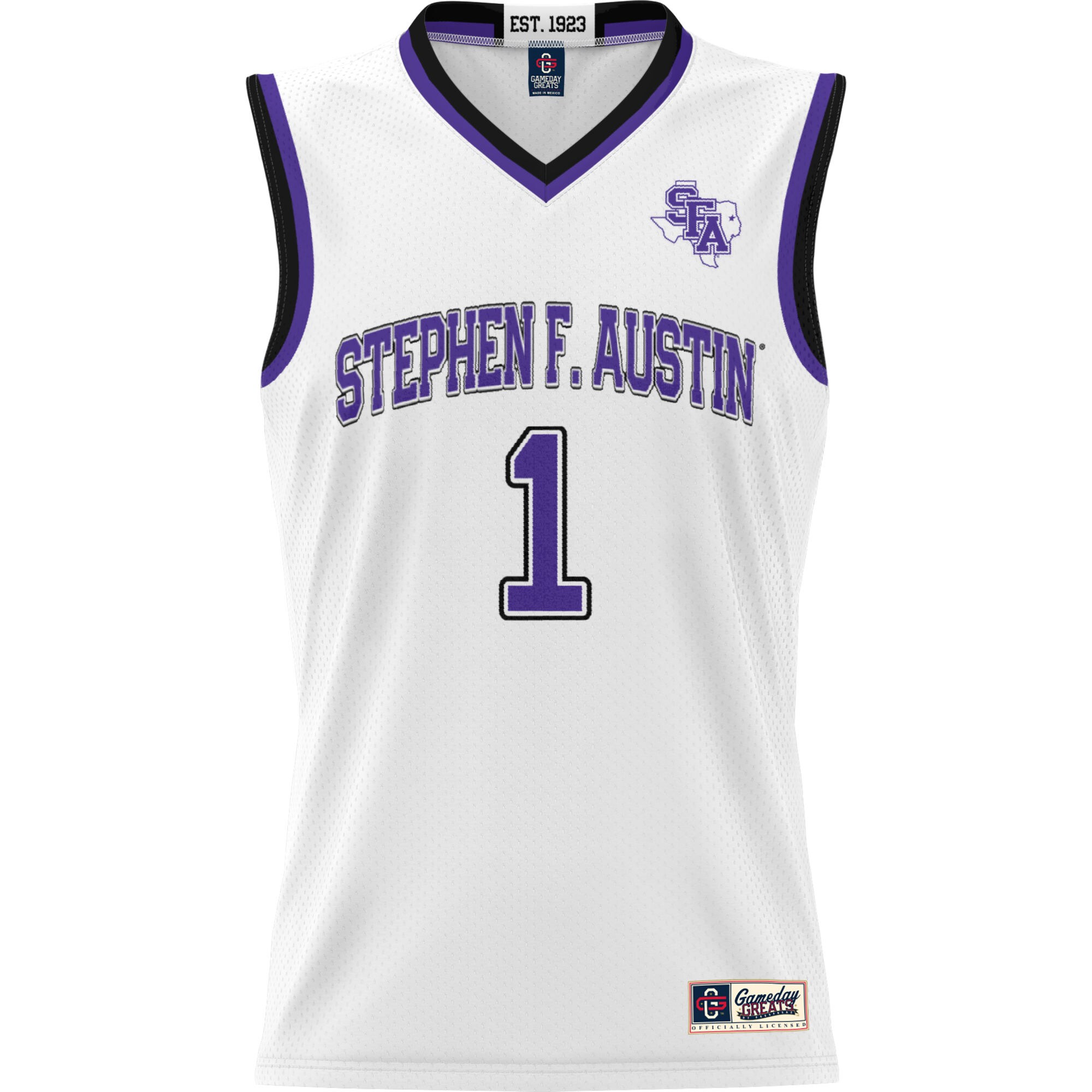 [DDG] Stephen F #1 Austin Lumberjacks GameDay Greats Youth #1 Basketball Jersey - White