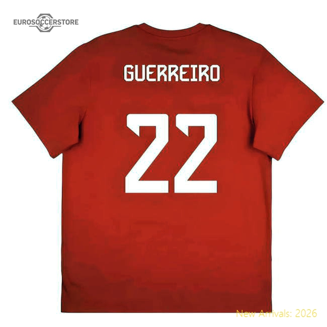 Authentic 2025-2026 Bayern Munich Seasonal Graphic Tee (Red) (Guerreiro