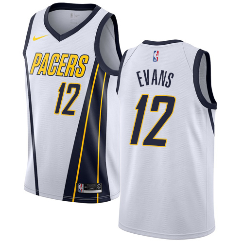 Nike Indiana Pacers #12 Tyreke Evans White NBA Swingman Earned Edition Jersey Mens