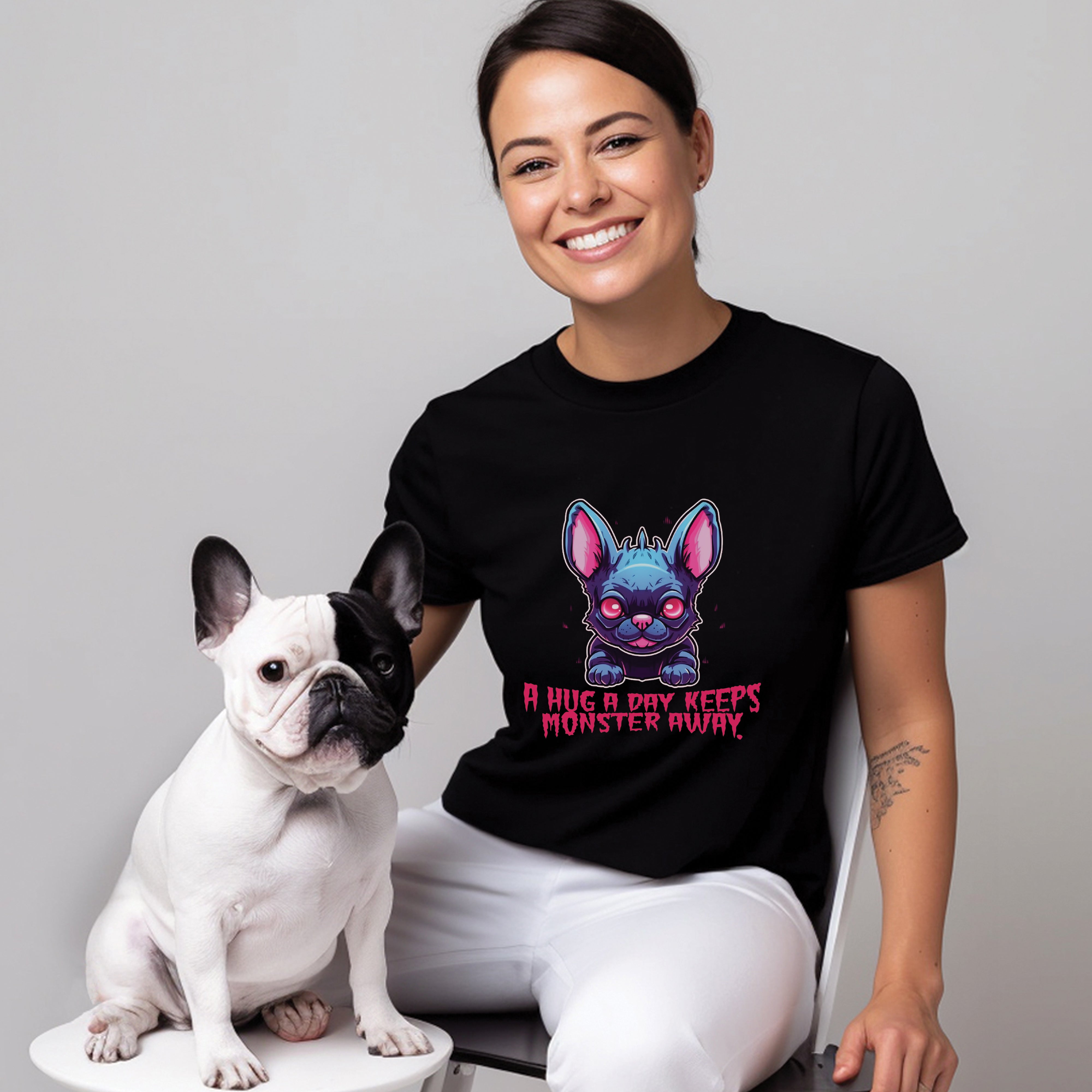 French Bulldog Charm And Spookiness Combined Unisex T Shirt Durable Dog Item