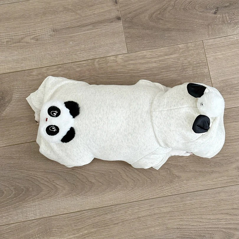FurrBao Frenchie Panda Onesie Costume – Four-Legged Cute Plush Dog Hoodie