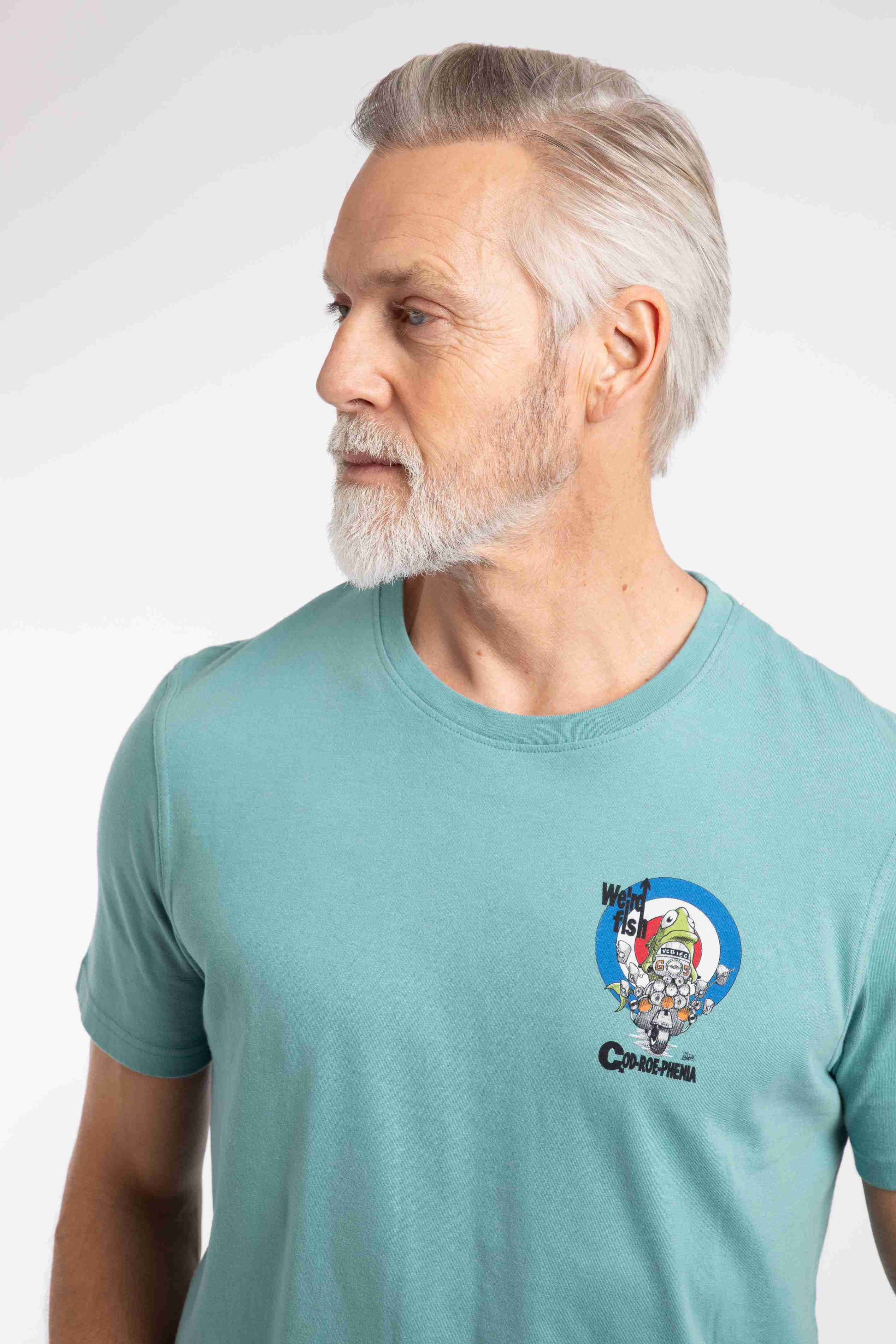 Codroephenia Back Print Artist T-Shirt Mineral Blue