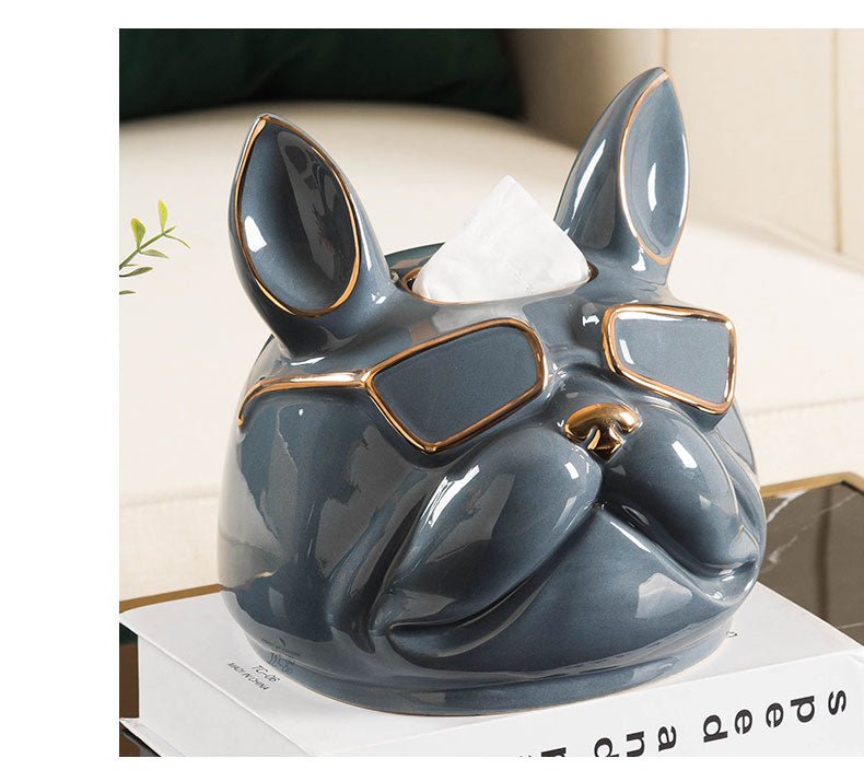 Trendy Cozy Lefur Frenchie Shaped Tissue Dispenser Box for Daily Life