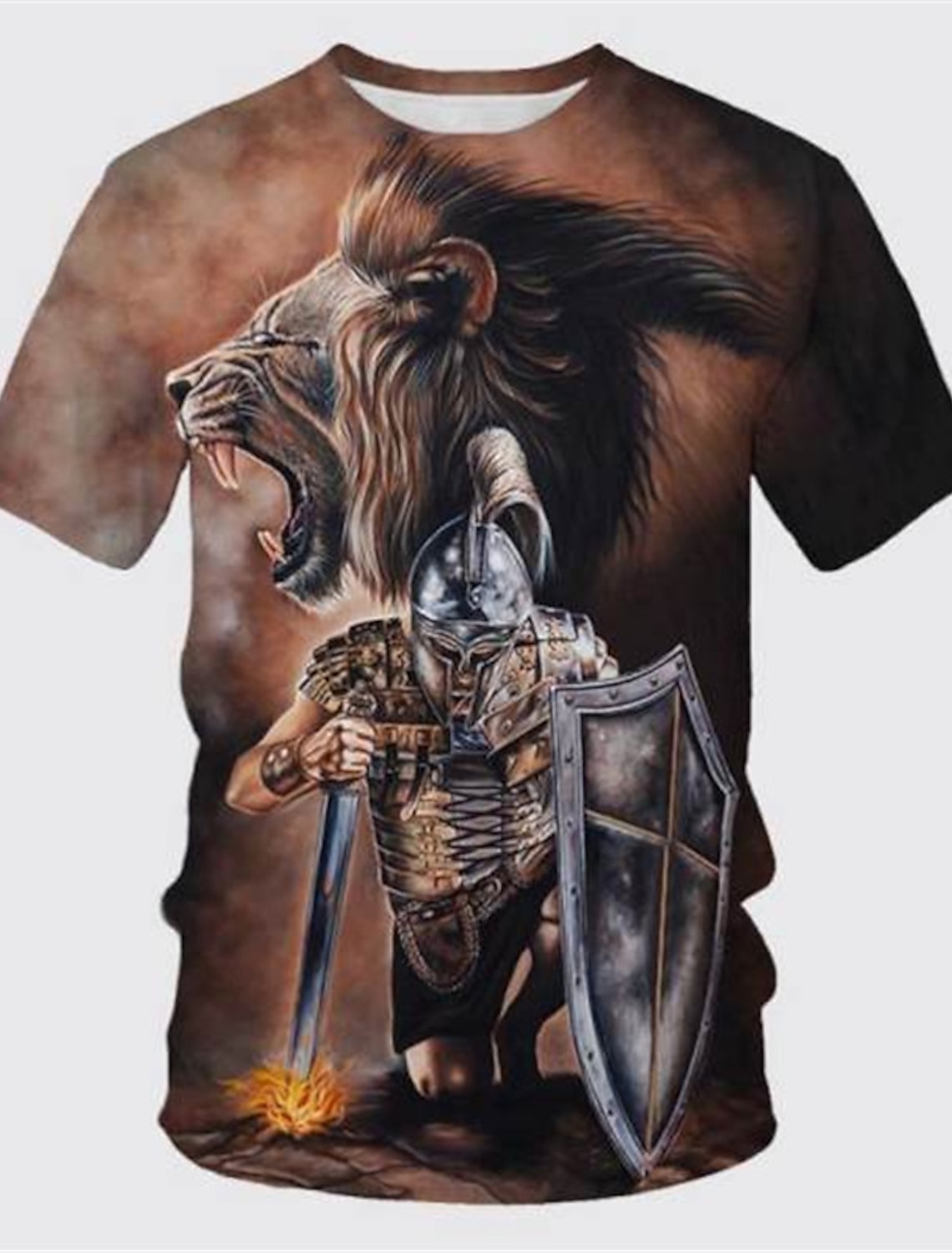 Men's Templar Cross Graphic Prints Soldier T Shirt Christian Shirts