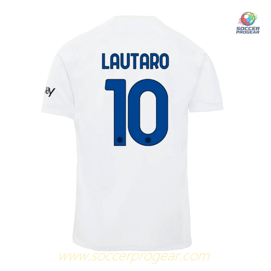 Inter Milan 2023 2024 Away Lautaro Children's Edition Soccer Uniform Soccer Jersey