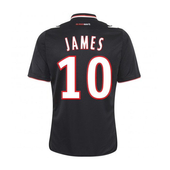 13-14 AS Monaco FC 10 James Away Black Jersey Shirt - Official
