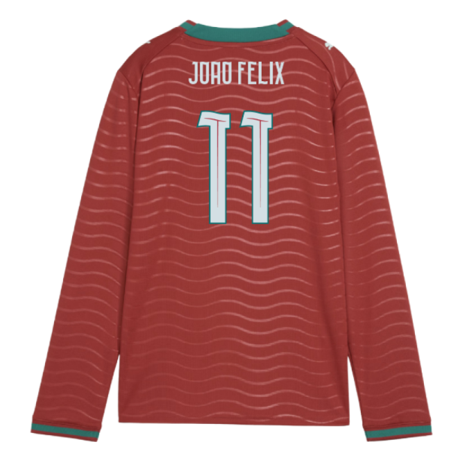 2026-2027 Portugal Long Sleeve Home Shirt (Kids) (Joao Felix 11)