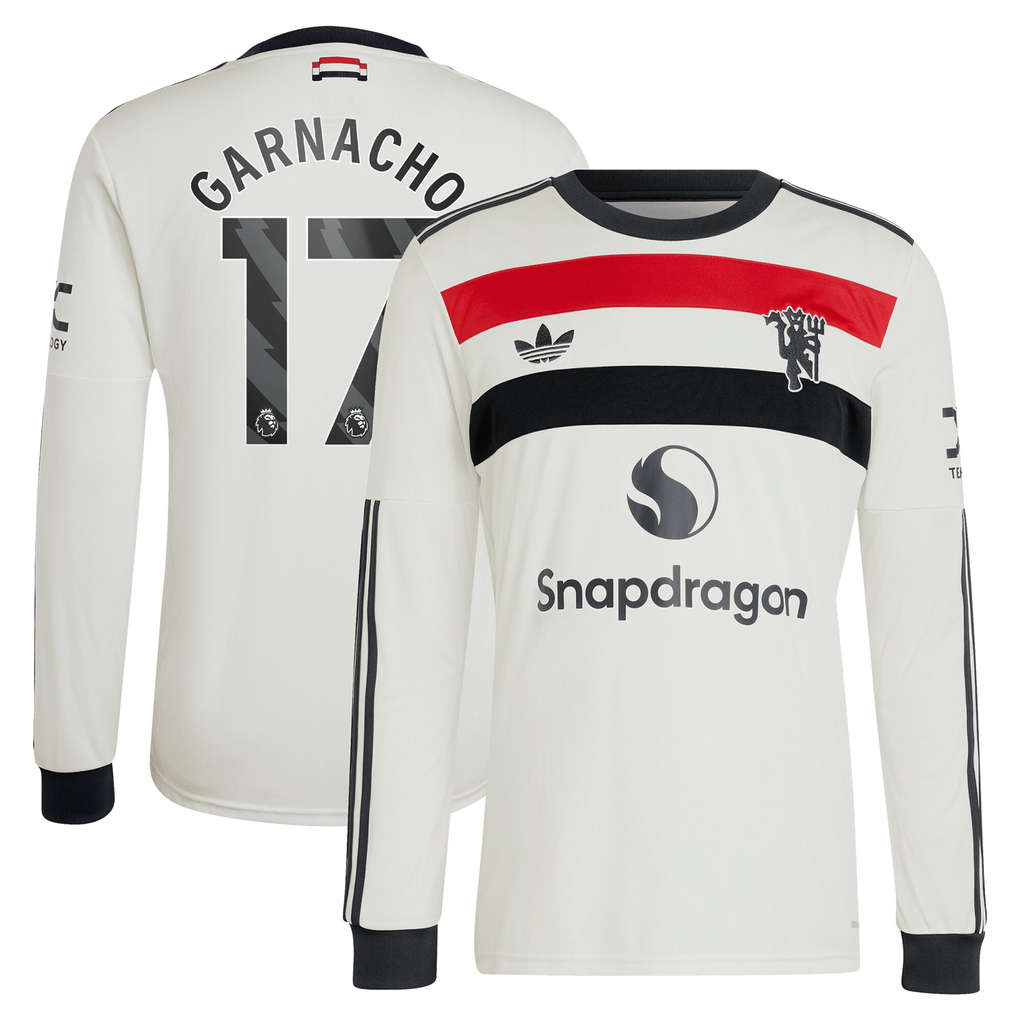 [SJH] Alejandro Garnacho Manchester United Originals 2024/25 Third Replica Long Sleeve Jersey - Cream