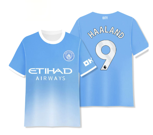[HP] 26/27 Manchester City Gradient Sky Blue Home Erling Haaland #9 New Season Premier League Jersey