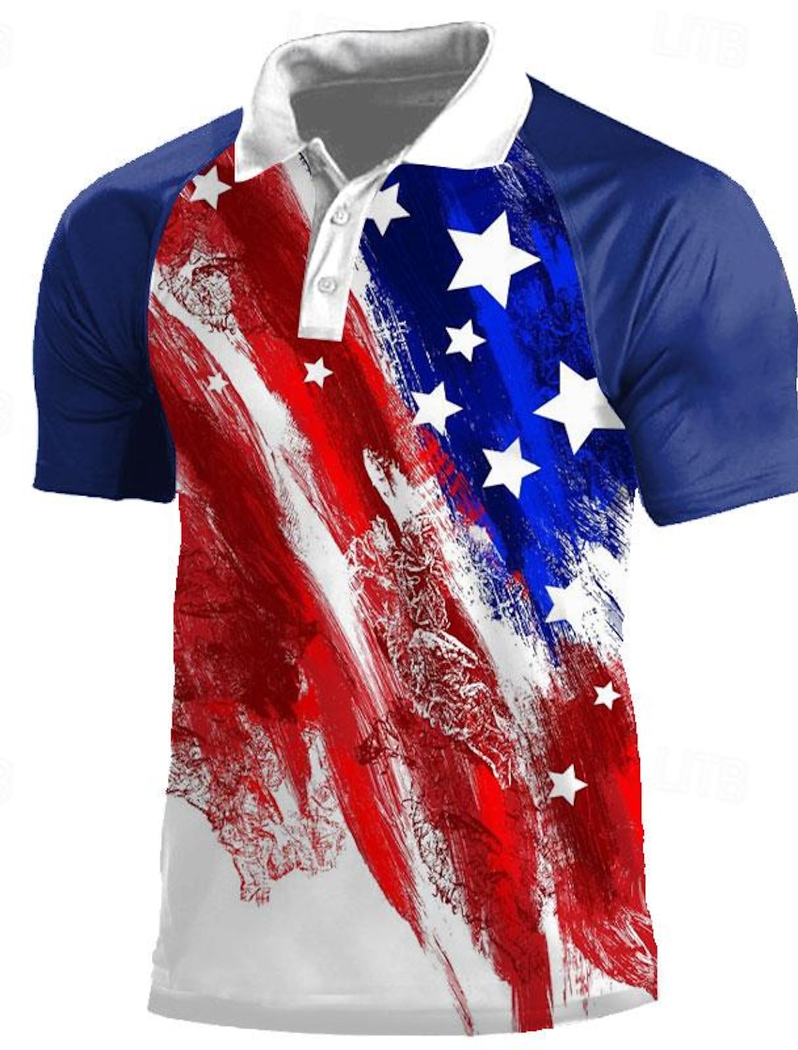 4th of July 2026 250th Men's Veterans Patriotic Polo Shirts Golf Shirt Short Sleeve Polo Shirts Collared Shirts Casual Streetwear Vacation Wear Party Outfits 3D Print Buttons Blue Wine Navy Blue