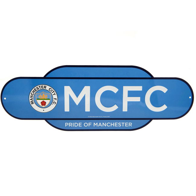 Manchester City FC Colour Retro Sign (Collector's Item)