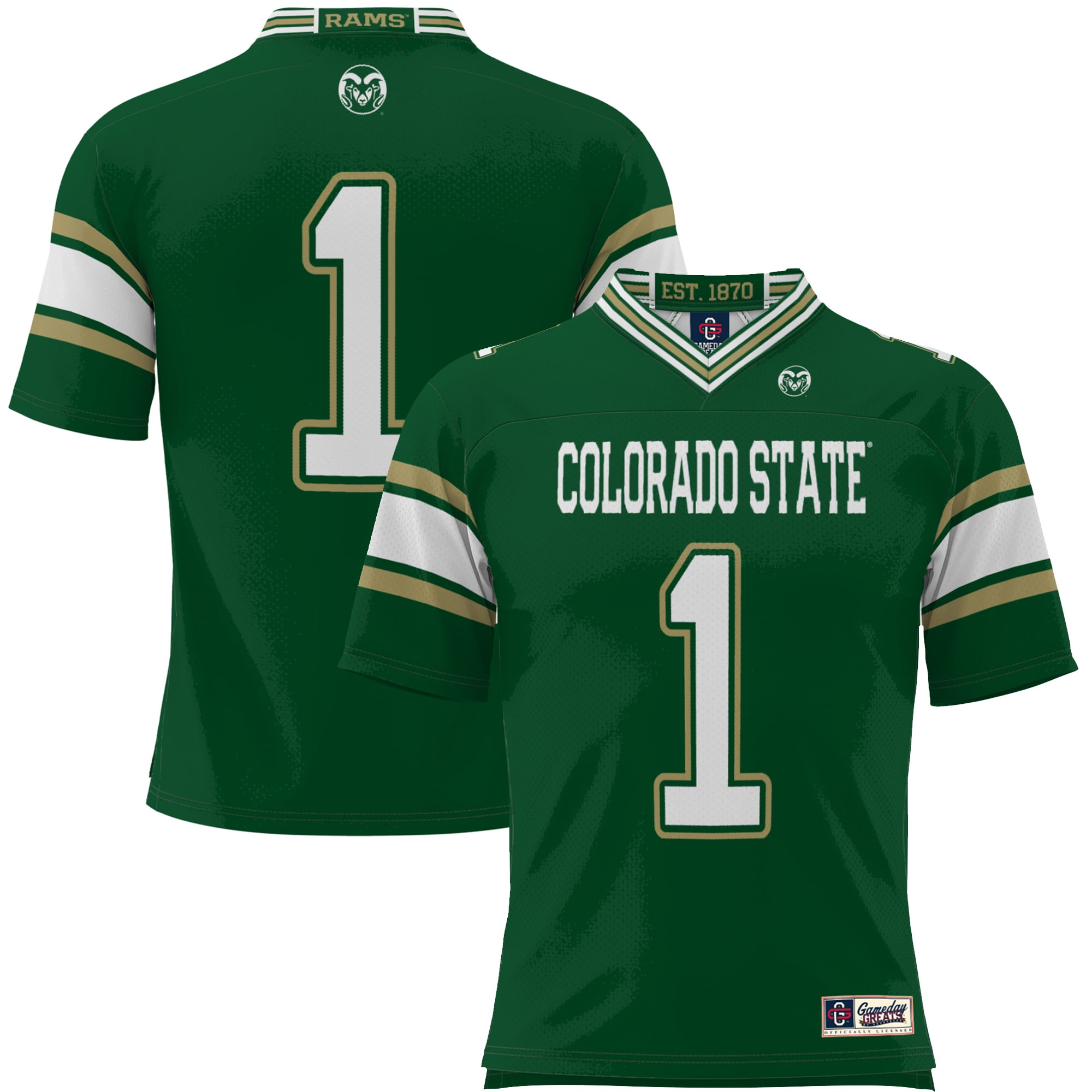 [NJP] Colorado State Rams GameDay Greats Endzone Football Jersey - Green