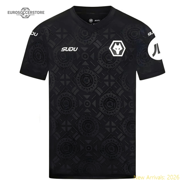 2025-2026 Wolves Goalkeeper Home Shirt (Black) - Kids
