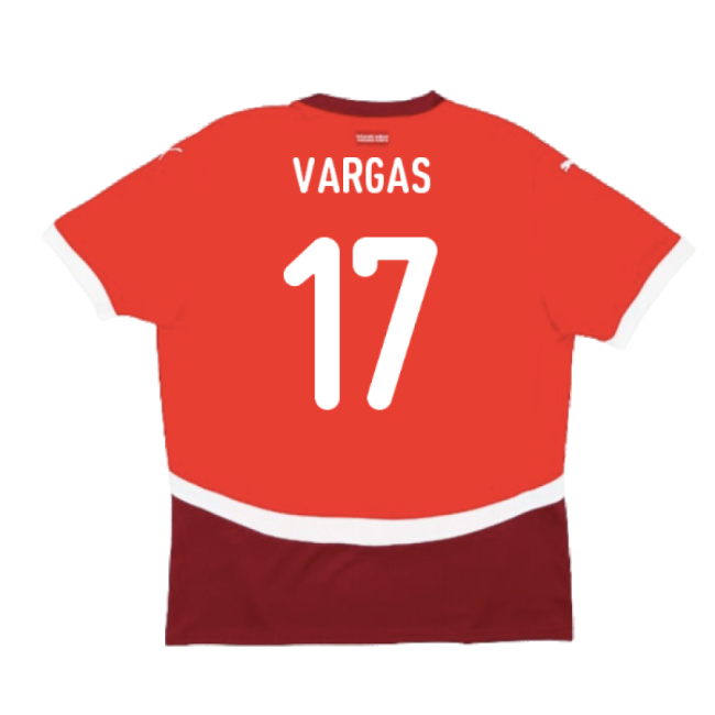 Licensed Copy Switzerland Home Replica Jersey for Adults (Vargas 17)