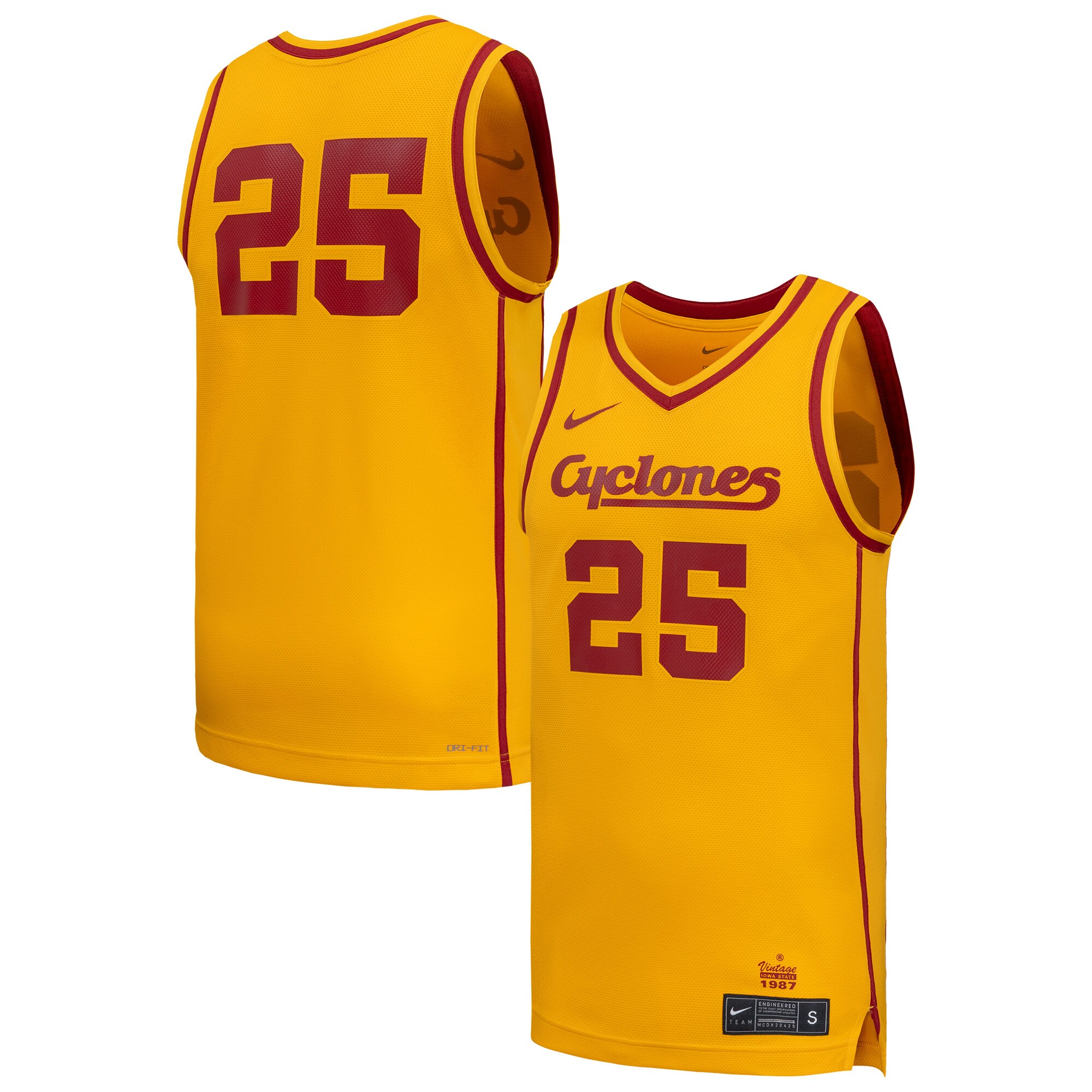 [NJP] Iowa State Cyclones Replica Basketball Jersey - Gold