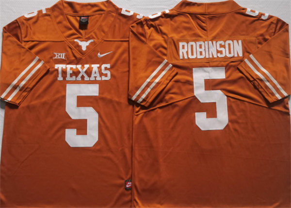 Men's Texas UT Yellow 2022 replica Bijan Robinson #5 moisture wicking