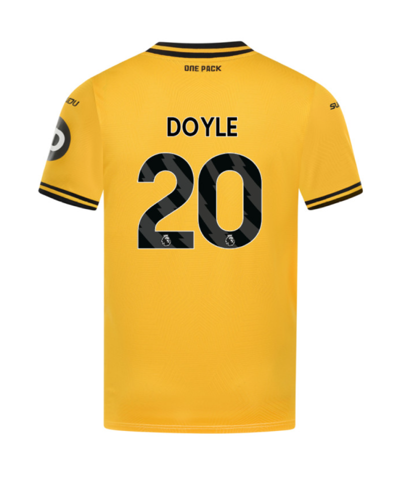 Wolverhampton Wanderers 24-25 Home Version Jersey with DOYLE 20 Printing