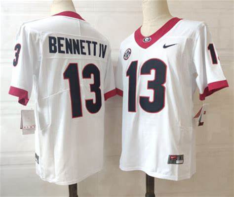 Men's UGA Bulldogs White 2022 durabl Stetson Bennett #13 official
