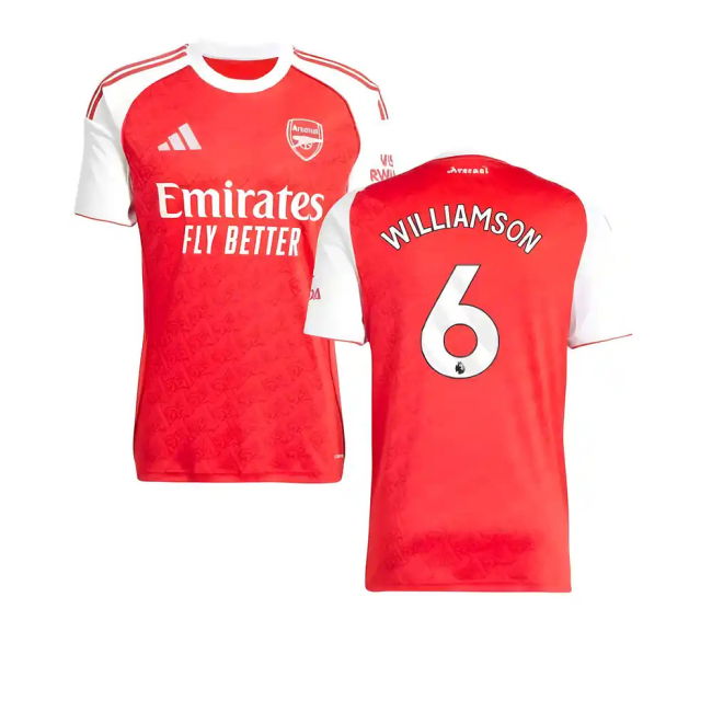 2025-20 Arsenal Home Football Kit Williamson #6 L M S