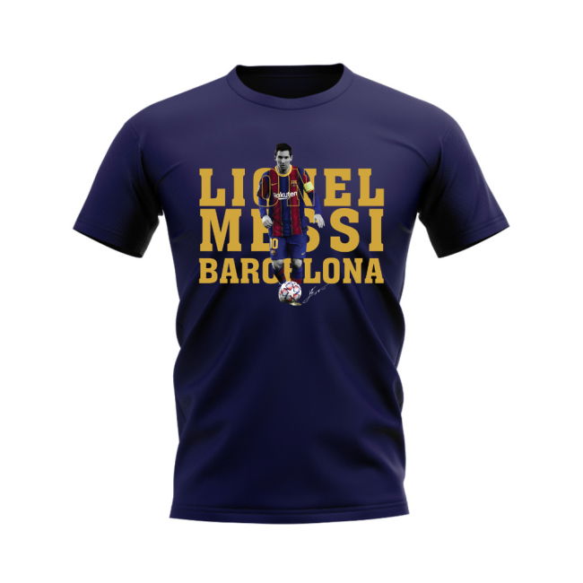 Lionel Messi Barcelona Player Tee (Navy) - Best - Soccer- Casual