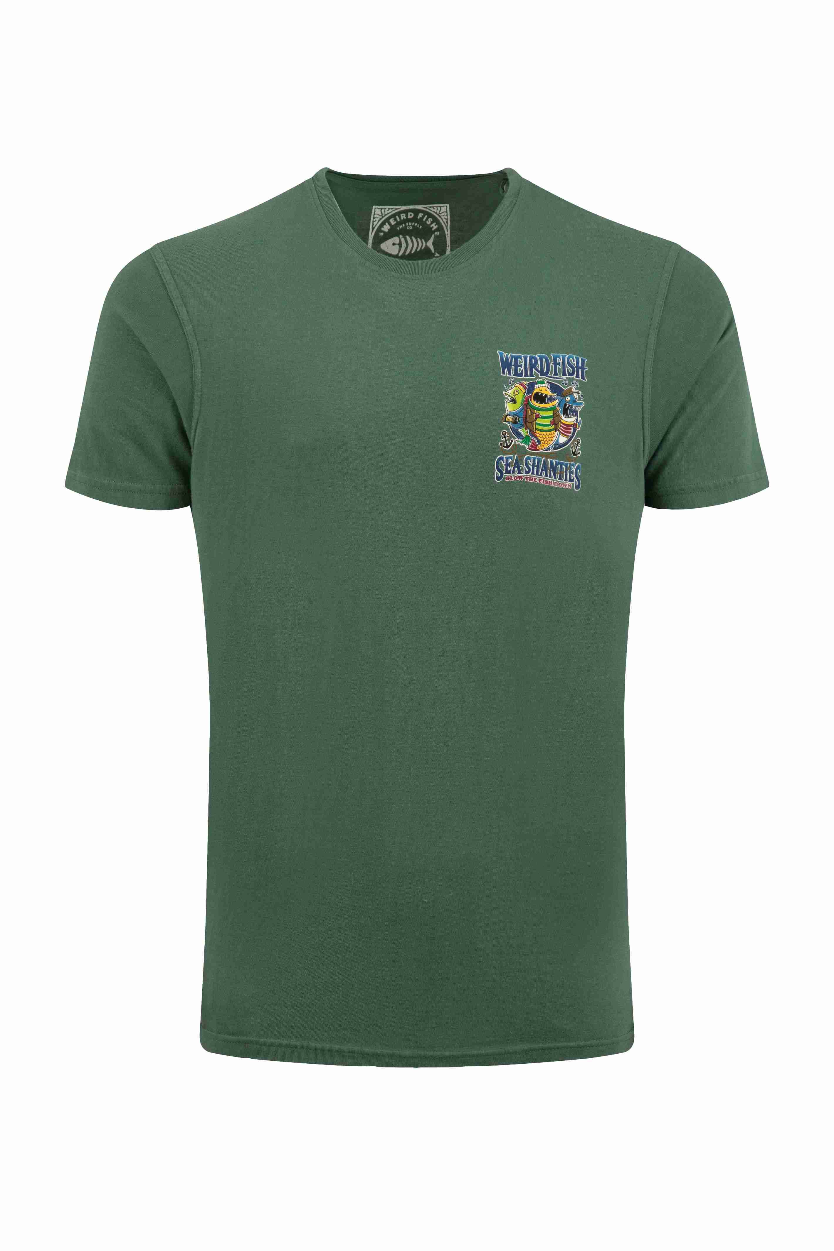 Sea Shanties Back Print Artist T-Shirt Dusky Green