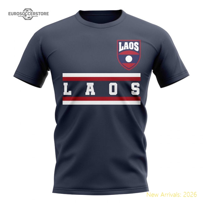 Laos Core Football Country T-Shirt (Navy)