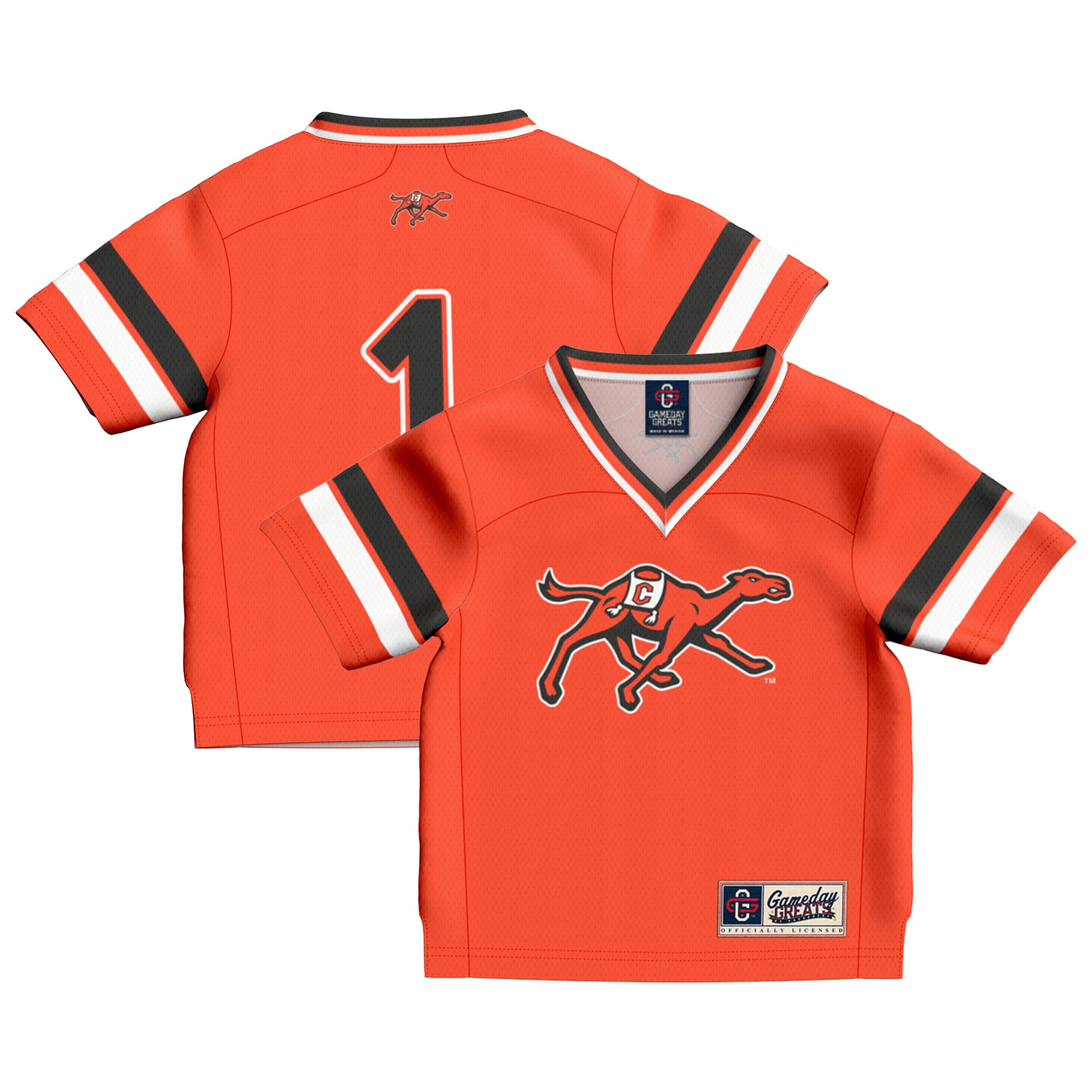 Toddler #1 Orange Campbell Fighting Camels Collegiate Football Fashion Jersey