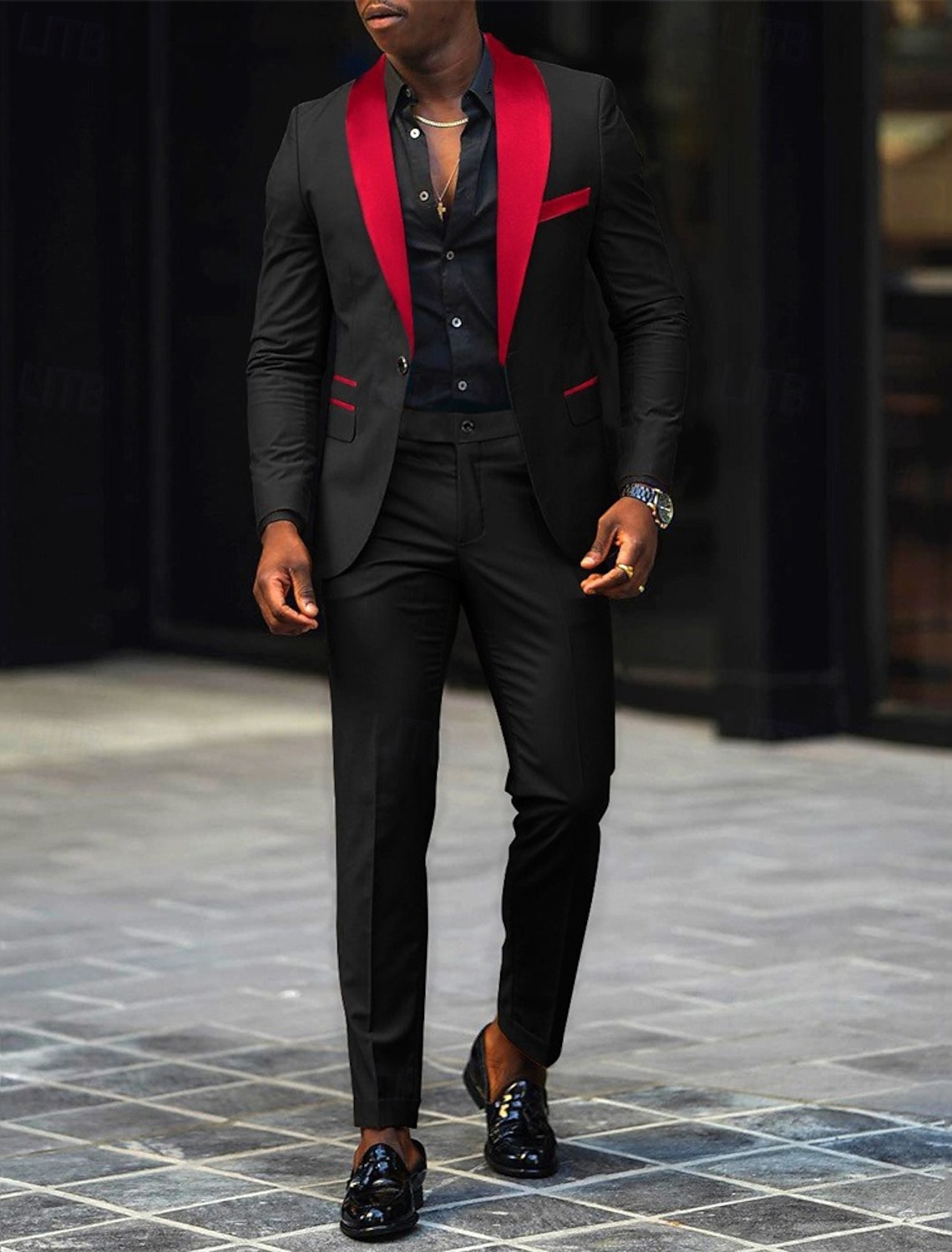 Men's Tuxedos Party Suits Beach Wedding Spring Wedding Pink Burgundy Spring & Summer Suit Shawl Lapel Fashion Casual Patchwork Slim Fit 3 Piece Single Breasted One-button