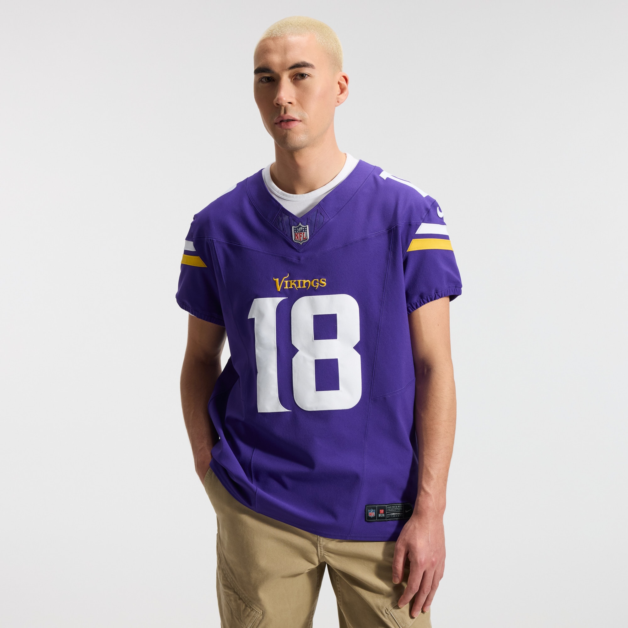 [ESK] Justin Jefferson #18 Minnesota Vikings Team Vapor F.U.S.E. Elite Jersey - Purple