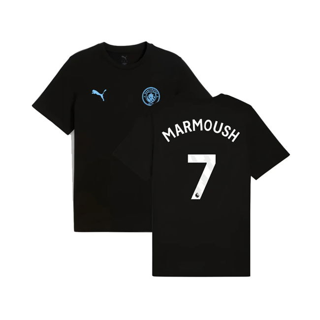 Men's 2025-2026 Man City FtblESS Tee (Black) (Marmoush 7)