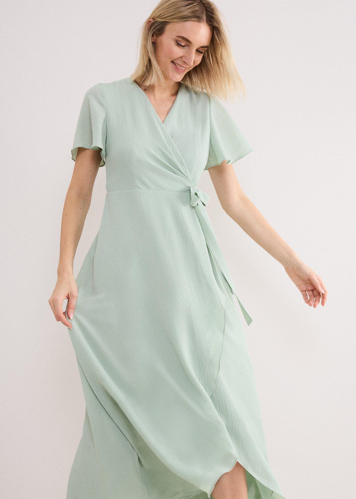 Petite Julissa Textured Wrap Maxi Dress