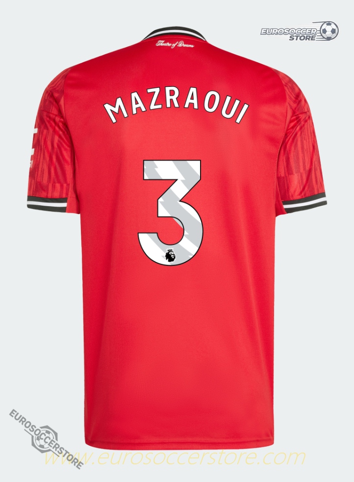 Home Jersey of Manchester United for 25-26 Season with MAZRAOUI 3