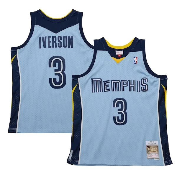Allen Iverson MEM Swingman Jersey - retro top-tier - Blue sports