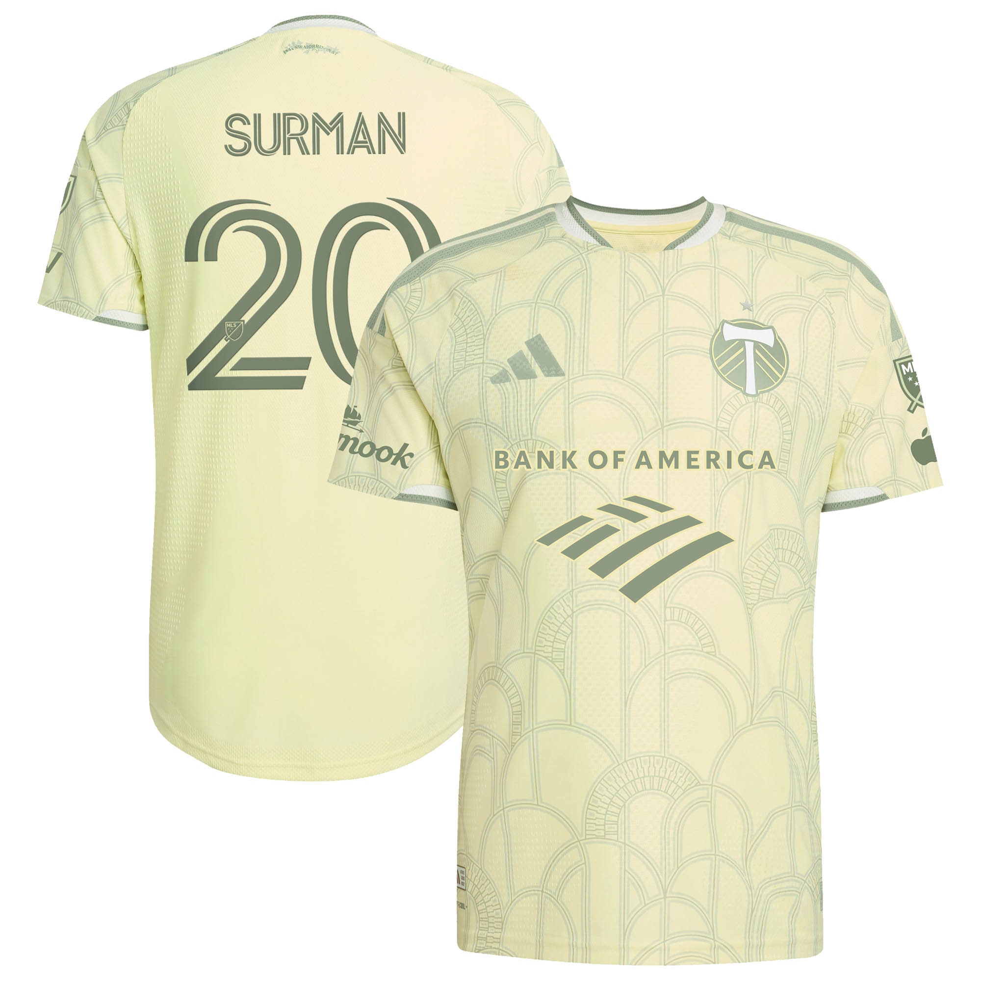 [JED] Youth Finn Surman Portland Timbers 2026 Civic Stadium Kit On-Field Authentic Patch Jersey - Yellow