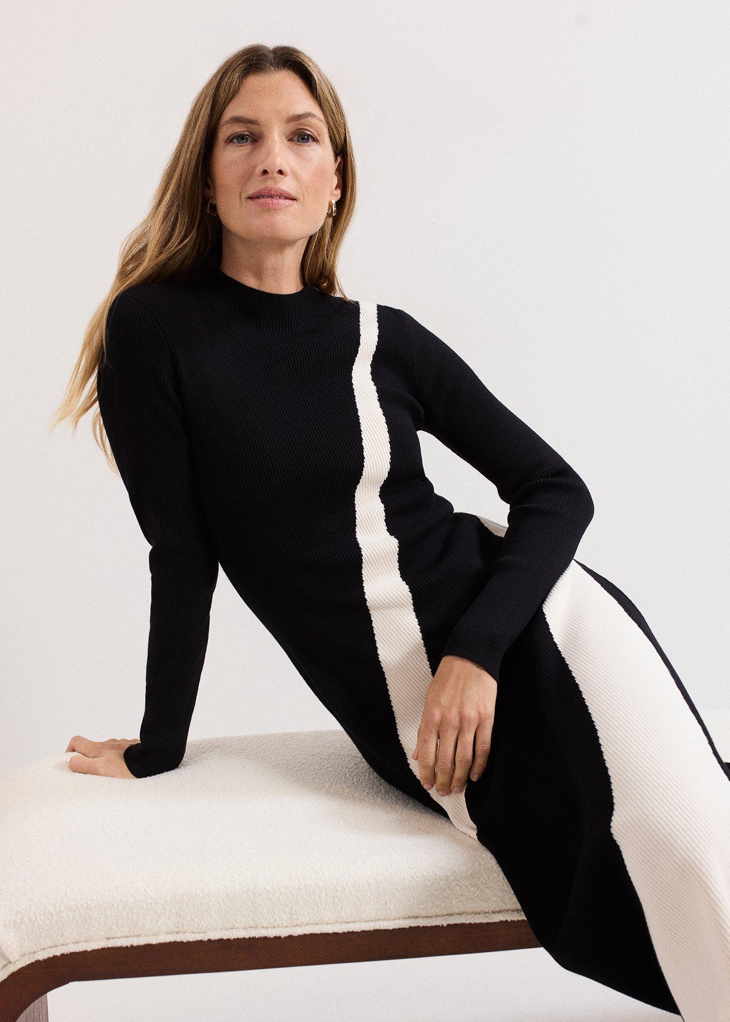 Petite Julie Fit And Flare ColourBlock Knit Dress