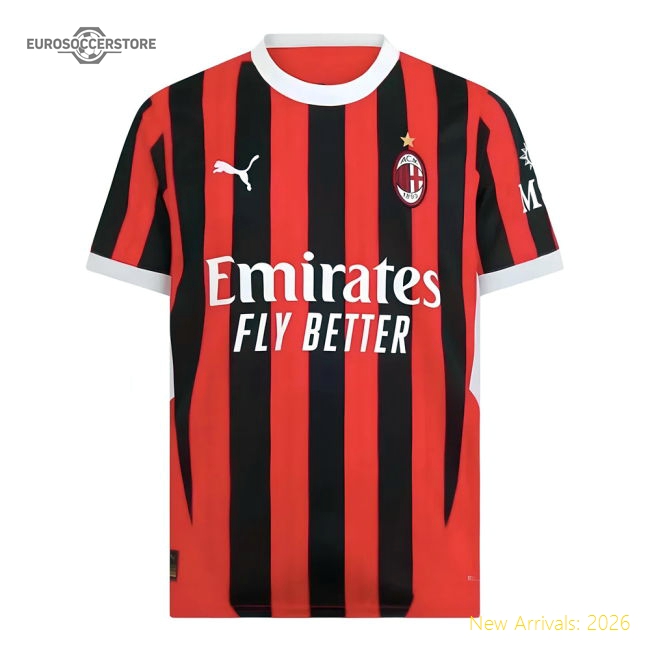 Ac Milan Home Replica Jersey Official Design Durable Breathable