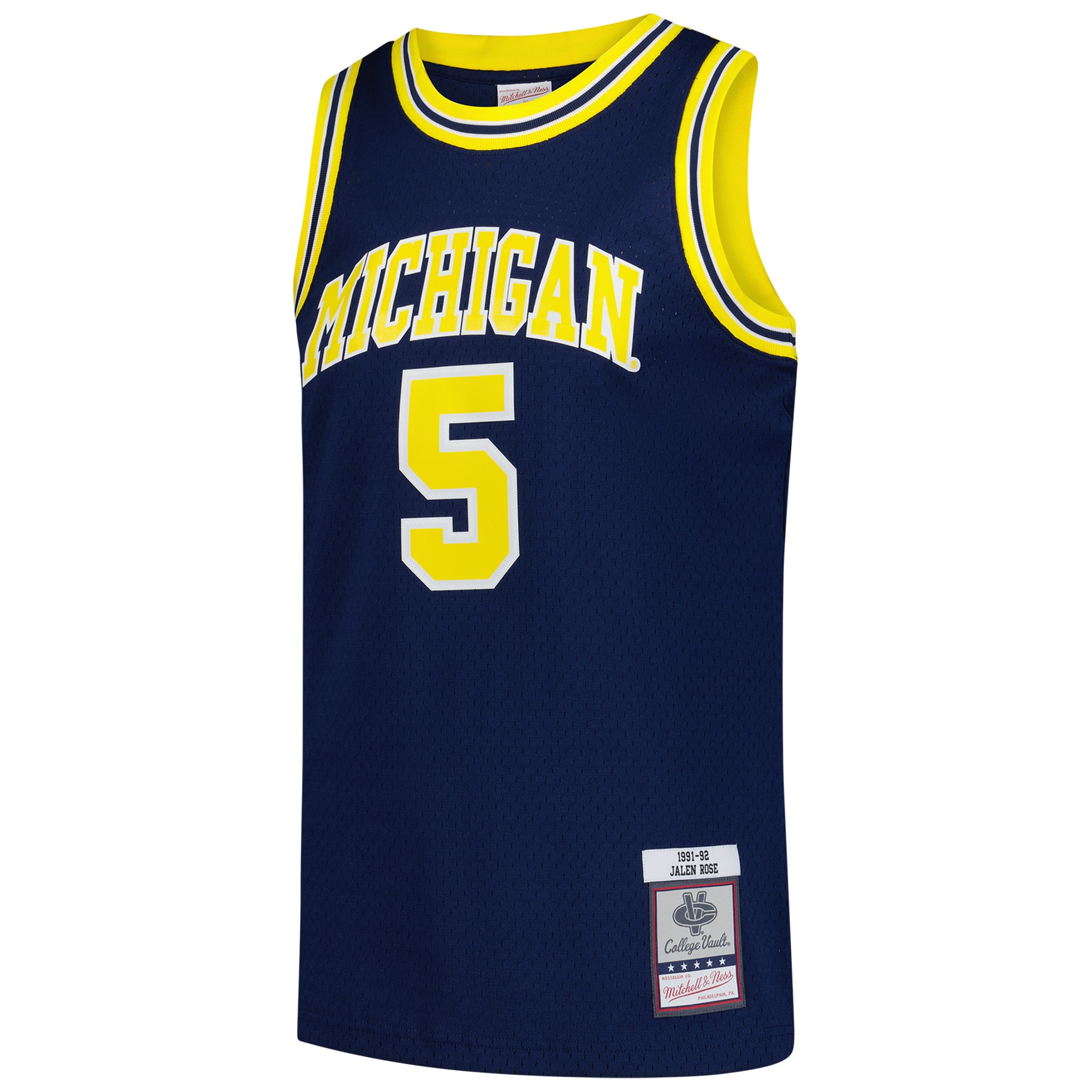 [DDG] Jalen Rose Michigan Wolverines 1991/92 Swingman Jersey - Navy